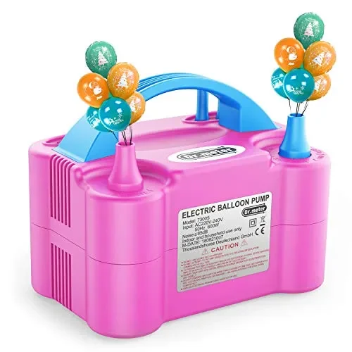 Dr.meter Pompa a Palloncino Gonfiabile, Elettrica di Rosa + Blu