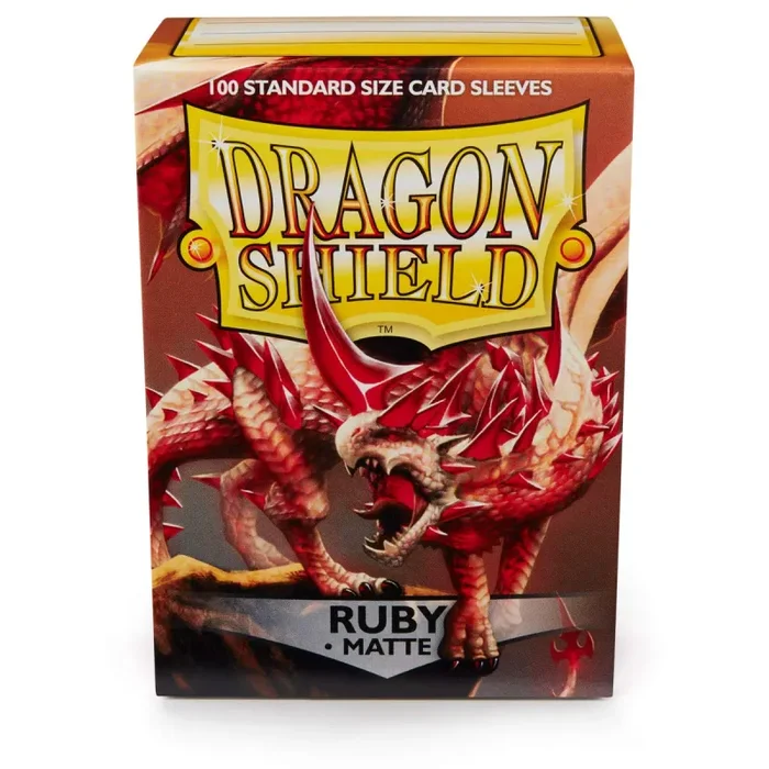 Dragon Shield ART11037 Matte Standard Size Sleeves 100pk-Ruby, Multicoloured