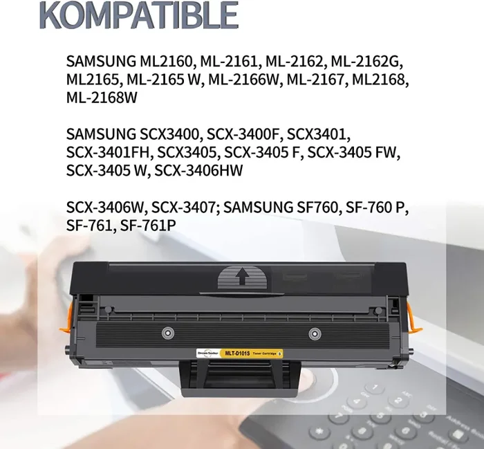 Dream-seeker Compatibile con Samsung 101S MLT-D101S Cartucce di Toner per Samsung SCX3405 SCX3400 ML-2161 ML2160 SCX3401 ML-2162 ML-2166W SF-761P SCX-3406W SCX-3401FH (2 Nero) - immagine 2
