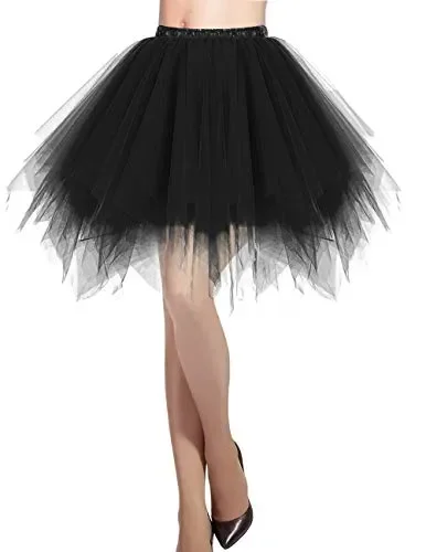 DRESSTELLS Donna Balletti Danza Tutu Gonna Annata di 50 Cocktail S, Black