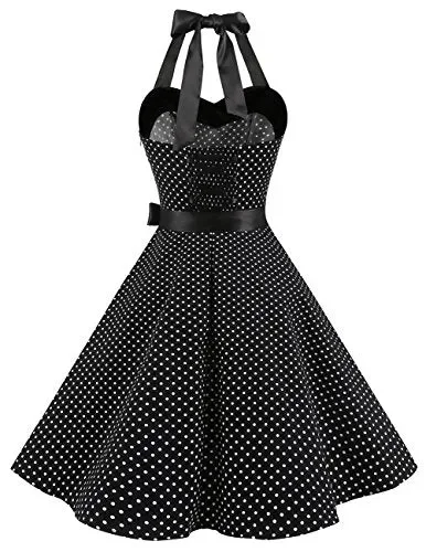 DRESSTELLS Donne 1950 Audrey Hepbun Vintage con S, Black Small White Dot Vendita online - immagine 2