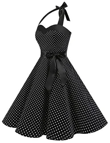 DRESSTELLS Donne 1950 Audrey Hepbun Vintage con S, Black Small White Dot Vendita online - immagine 3