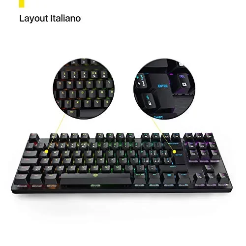 DREVO Tyrfing V2 Tastiera Meccanica Gaming 88 Tasti Layout Red Switch, Nera - immagine 2