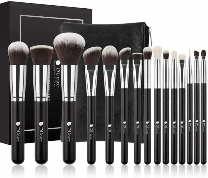 DUcare Pennelli Make Up Set 15Pcs Trucco Professionali 15pcs nero
