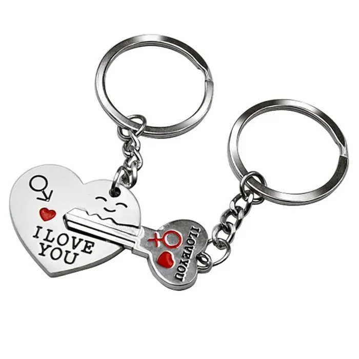 Ducomi® I love you – Coppia di Portachiavi Complementari Amore – 1 Argento