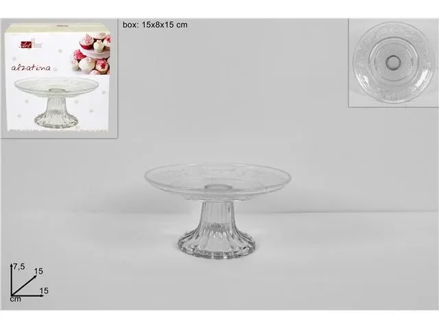 DUE ESSE DISTRIBUZIONI Alzatina Vetro Decorata D 15 Cm Natural