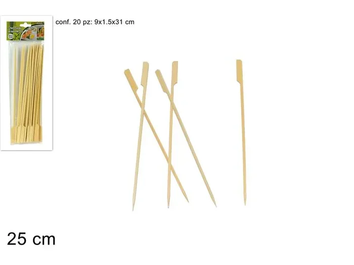 DUE ESSE DISTRIBUZIONI Forchettine Aperitivo Bamboo H 25 Cm 20 Pz