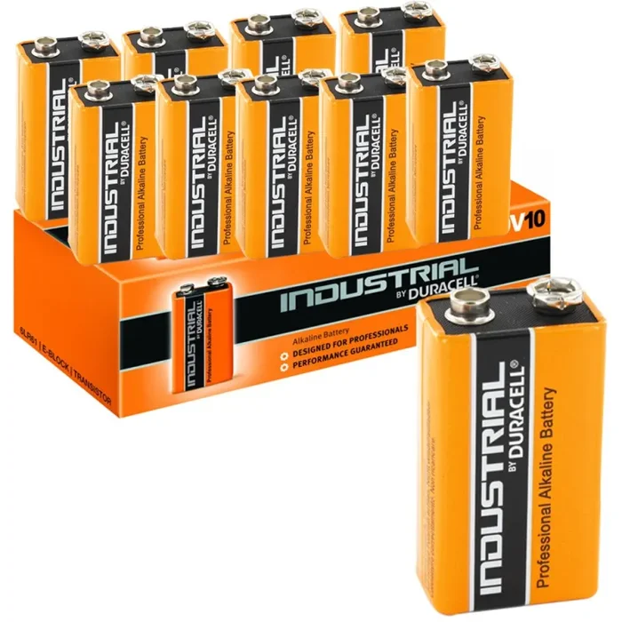Duracell, 10 batterie alcaline 9 V, blocco Industrial, Dur9V ind-b10, Orange