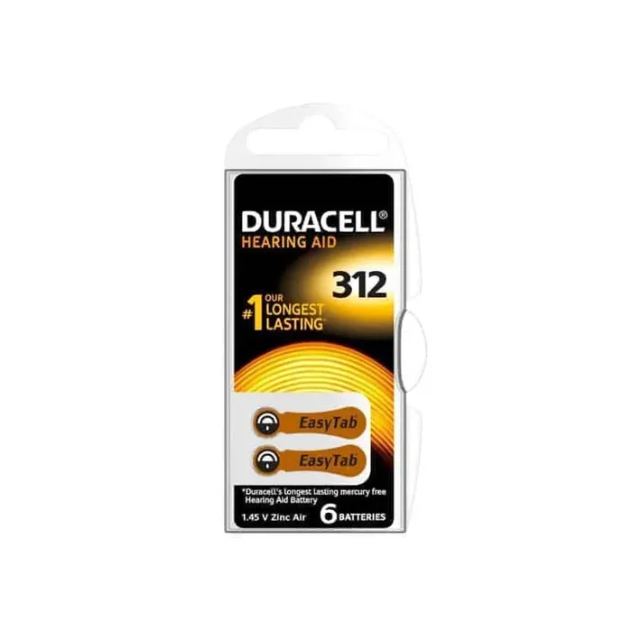 Duracell 312 Marrone, Batterie per Apparecchi Acustici con Easy 60