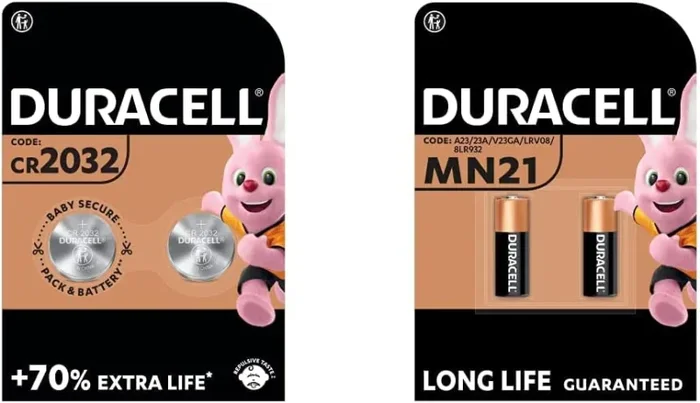 Duracell – 2032, Batteria Bottone al litio 3V, confezione da 2, con Tecnologia Baby Secure per l’uso su chiavi con sensore magnetico, bilance, elementi indossabili (DL2032/CR2032)