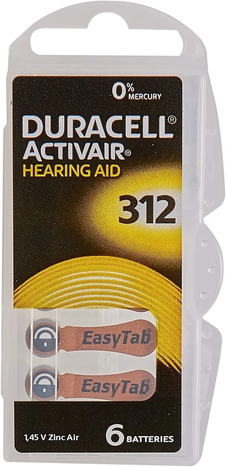 Duracell Easytab/Activair tipo 312 per apparecchi acustici Zinc Air P312 PR41 ZL3, confezione da 60 - immagine 3