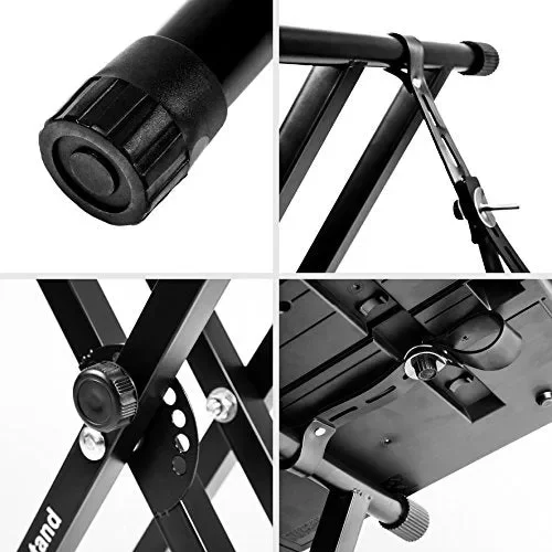 Duronic KS2B Supporto tastiera musicale con cinghie di sicurezza – Nero - immagine 3