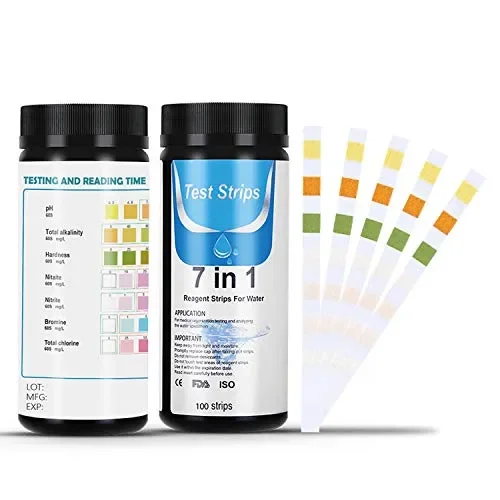 Dustgo 7 in 1 Strisce Acqua Piscina con 100 pezzi Cartine Tornasole 100 PCS