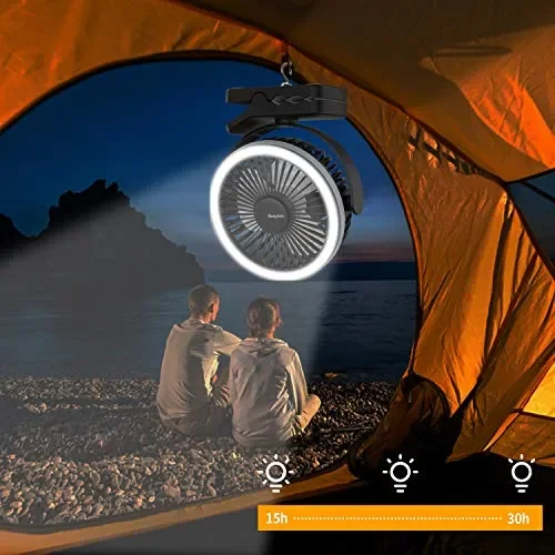 EasyAcc Ventilatore Clip da Campeggio,6700mAh USB 6700mAh, Nero - immagine 3