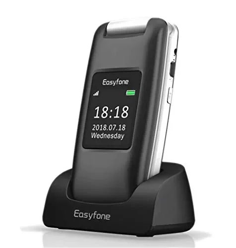 Easyfone Prime A1 3G Telefono Cellulare a Conchiglia per Anziani, Nero
