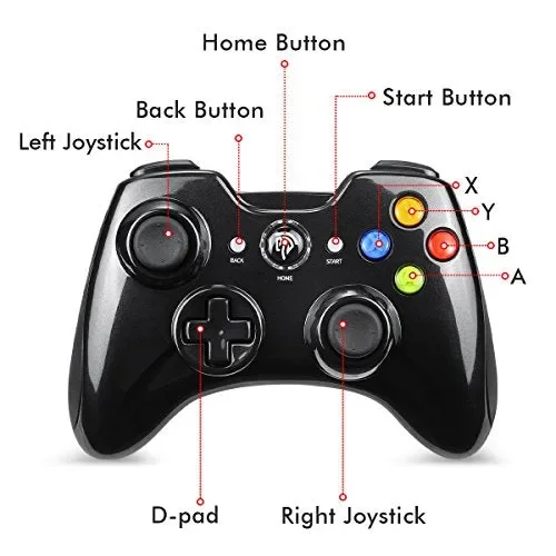 EasySMX Joystick, Controller Wireless, KC-8236 Gamepad Wireless 2.4G, Black - immagine 3
