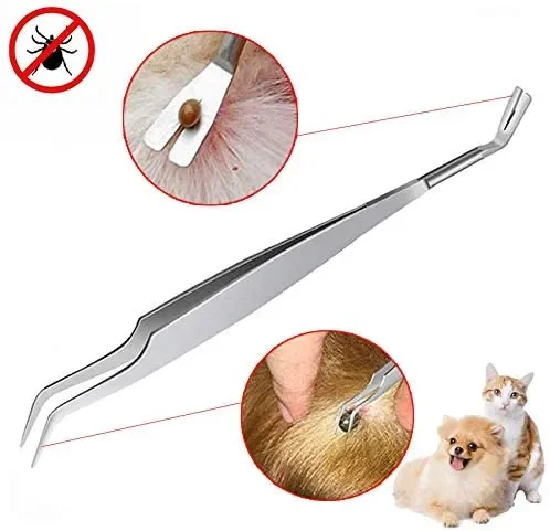 EasyULT Pinza per Zecche,Pinzetta per Zecche Acciaio Inossidabile di qualità Professionale Rimozione delle Zecche Rimozione Zecche per Cani e Gatti