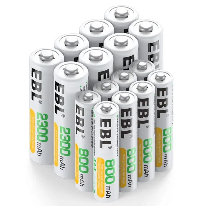 EBL 16pcs AA AAA Ni-MH Batterie Ricaricabili Combinate, Confezione 8 X…