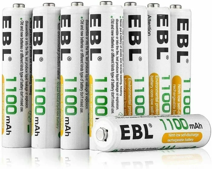 EBL AAA Batterie Ricaricabili con 1200 cicli,Pile da AAA*8