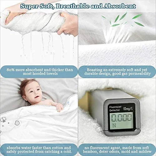 Eccomum Asciugamano da Bagno Con Cappuccio Bambini, Accappatoio Neonato,… - immagine 3