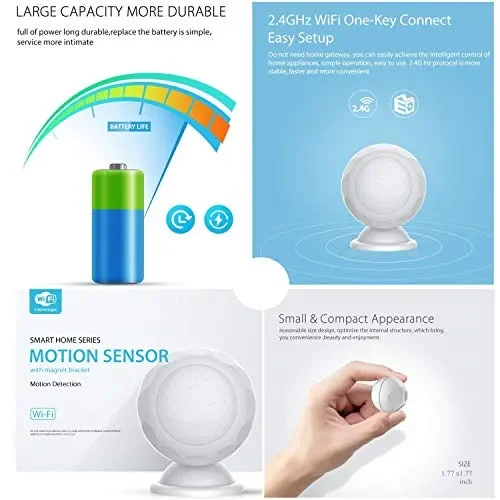 ECOOLBUY Il rilevatore di movimento automazione WiFi Smart funziona con… - immagine 2