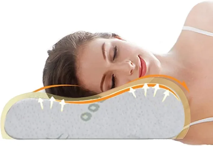 Ecosafeter Cuscino sagomato in memory foam – Cuscino cervicale ortopedico per il sonno profondo, cuscino ipoallergenico lavabile di supporto morbido di prima qualità non cuscino di dimensioni standard