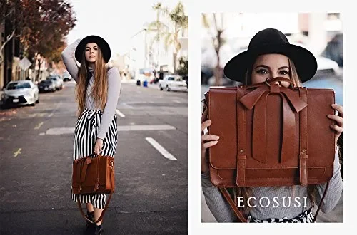 ECOSUSI Borsa Messenger a Tracolla Vintage Zaini Casual Donna Marrone1 Vendita online - immagine 2