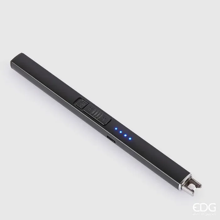 EDG Enzo De Gasperi Accendino Litio H 19 CM Nero con Scatola Regalo