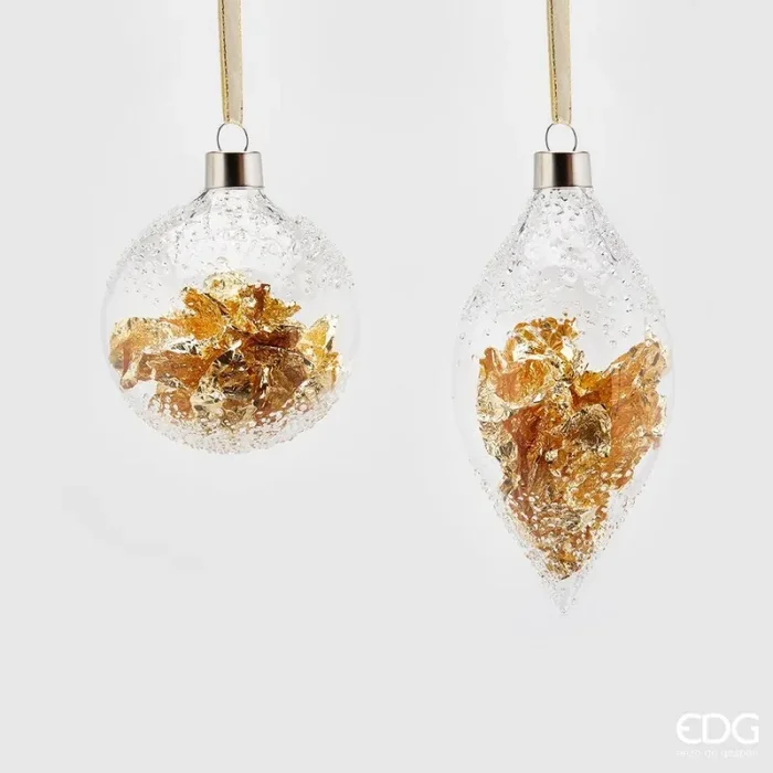 EDG Enzo De Gasperi Addobbo di Natale Palla Fuso Foglia D 8 Cm Gold Ass. 1 Pz Vendita calda online