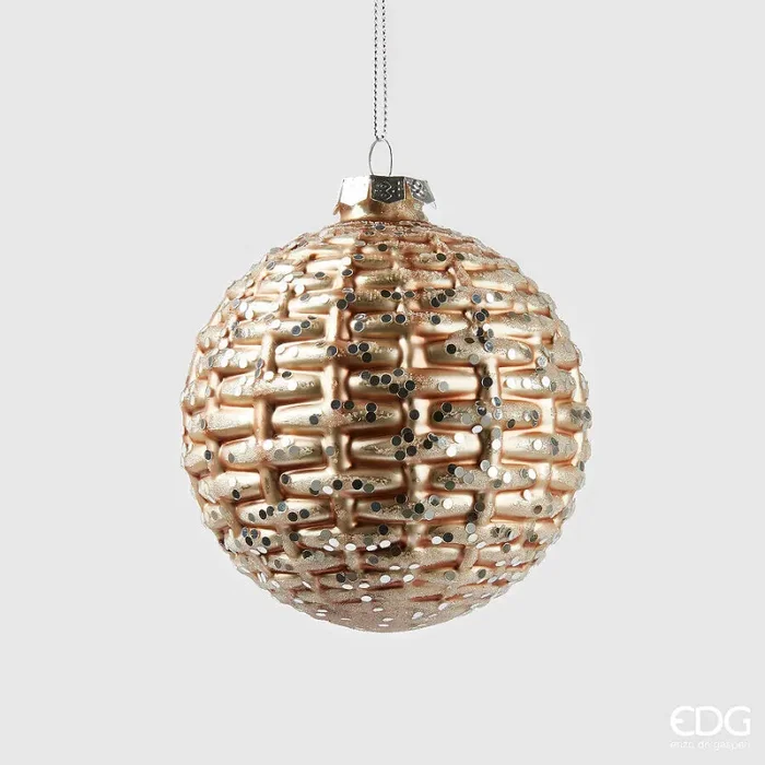 EDG Enzo De Gasperi Addobbo di Natale Palla Intreccio D 10 Cm Champagne