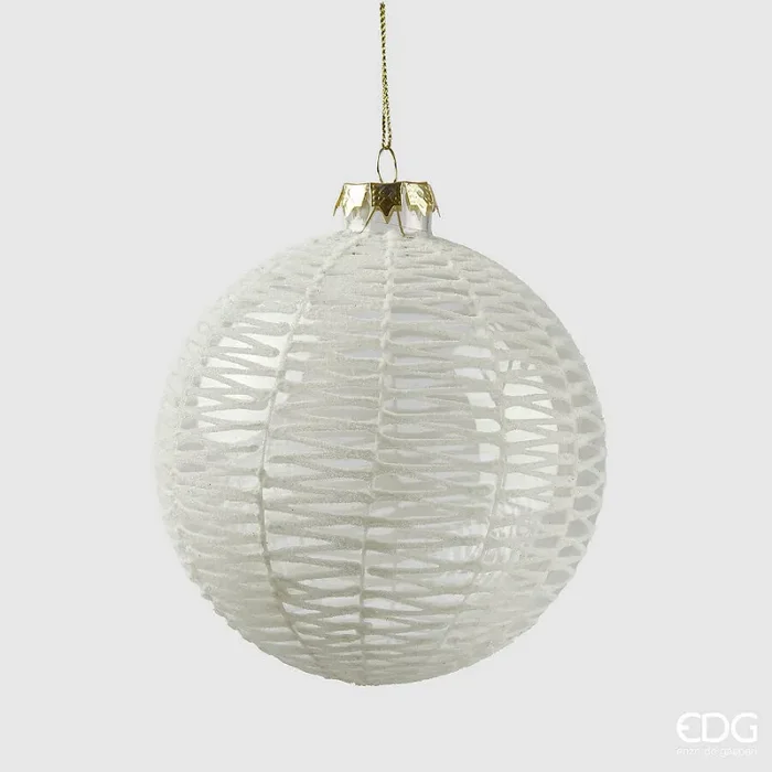 EDG Enzo De Gasperi Addobbo di Natale Palla Rete D 12 Cm White