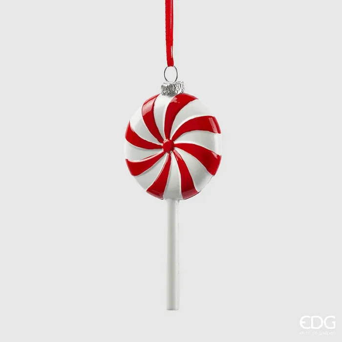 EDG Enzo De Gasperi Addobbo Natale Candy H 13 Cm L 6 Cm Bianco Rosso Vendita calda online