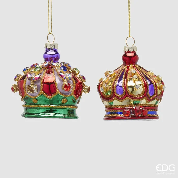 EDG Enzo De Gasperi Addobbo Natale Corona Gemme D 8 Cm Red Mix 1 Pz