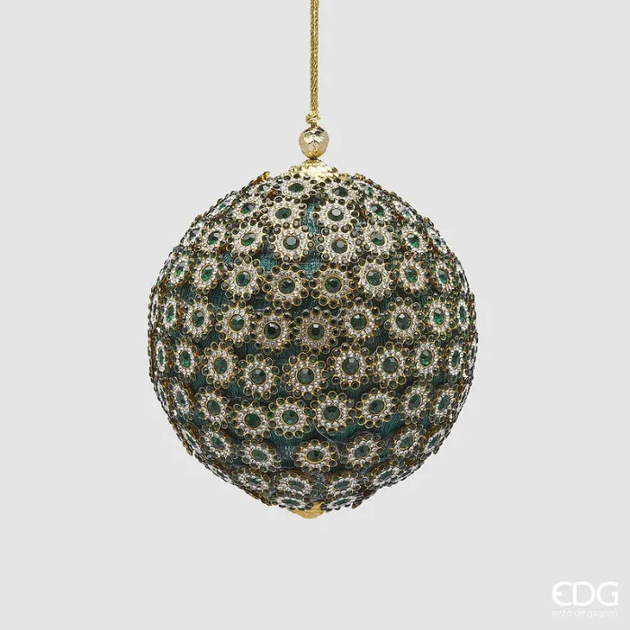 EDG Enzo De Gasperi Addobbo Natale Palla Diamond D 10 Cm Green 1 Pz