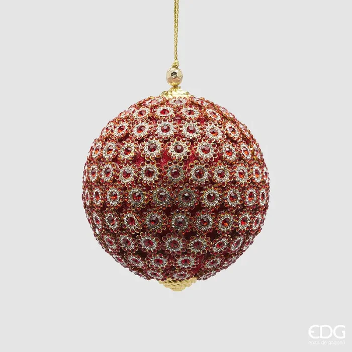EDG Enzo De Gasperi Addobbo Natale Palla Diamond D 10 Cm Red 1 Pz