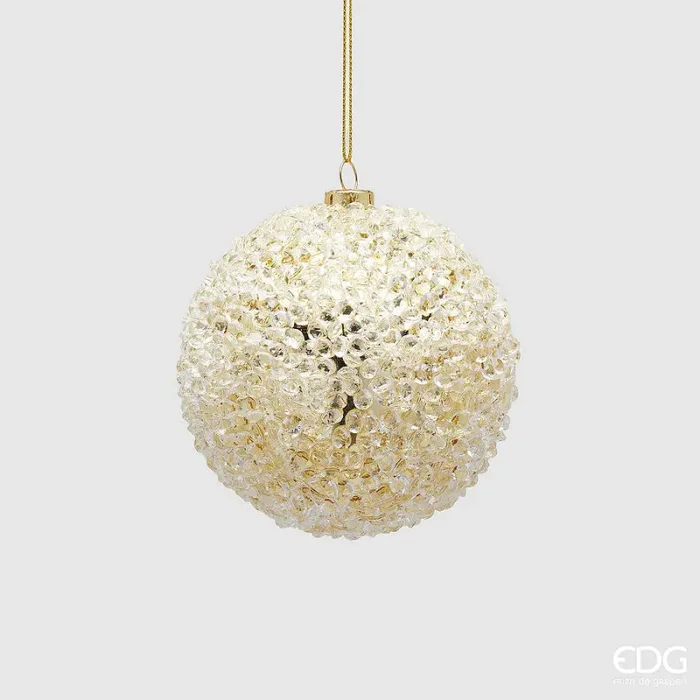 EDG Enzo De Gasperi Addobbo Natale Palla Diamond D 8,5 Cm Light Gold 1 Pz