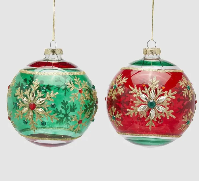 EDG Enzo De Gasperi Addobbo Natale Palla Fiocconeve D 12 Cm Verde Rosso 1 Pz Fornitura