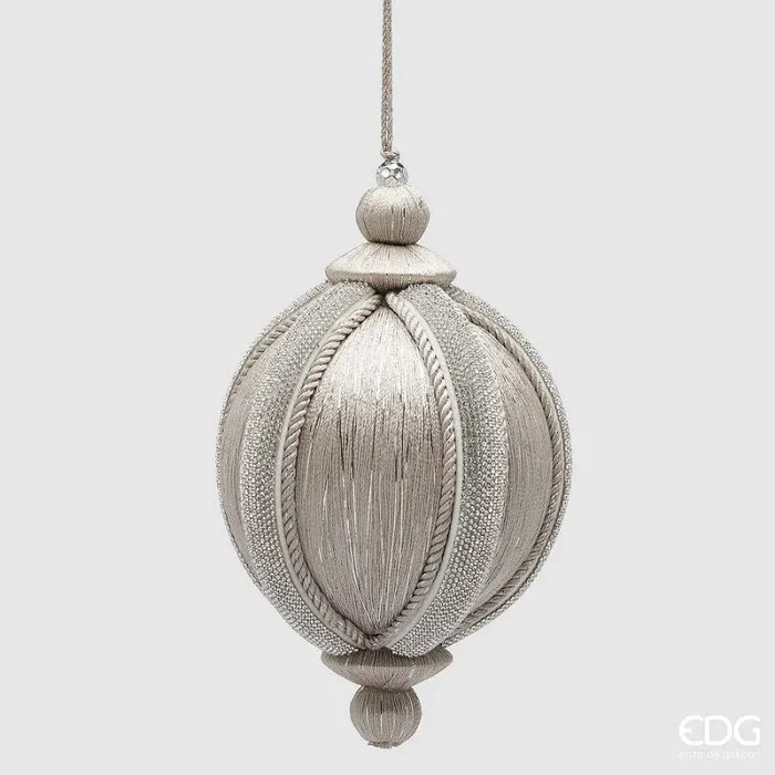 EDG Enzo De Gasperi Addobbo Natale Palla Jewel D 10 Cm H 16 Cm Silver 1 Pz