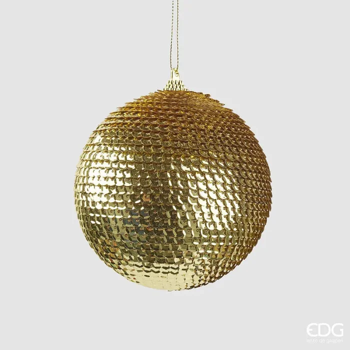 EDG Enzo De Gasperi Addobbo Natale Palla Squame D10 Cm Gold