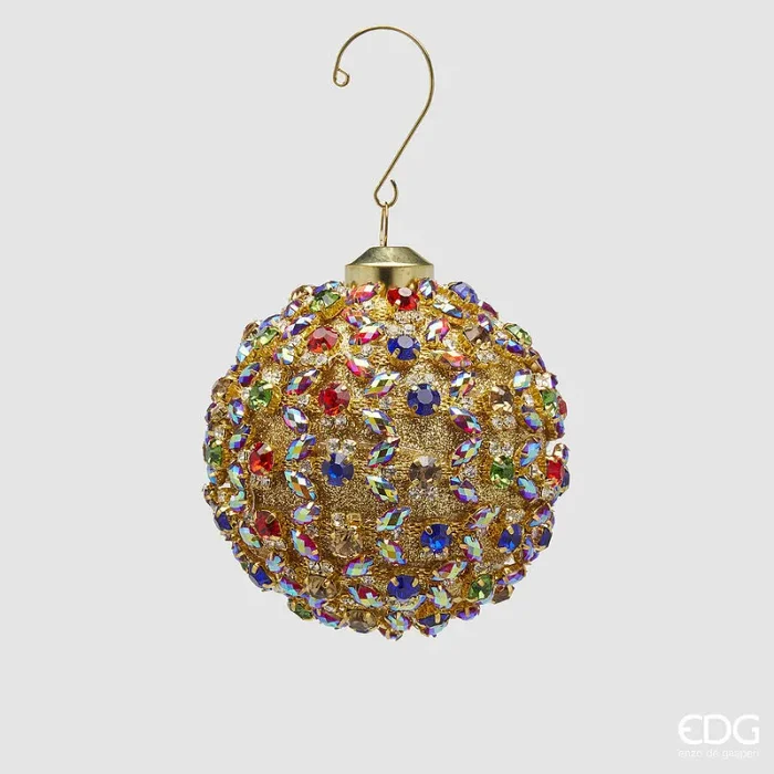 EDG Enzo De Gasperi Addobbo Natale Palla Strass D 10 Cm Multicolor 1 Pz