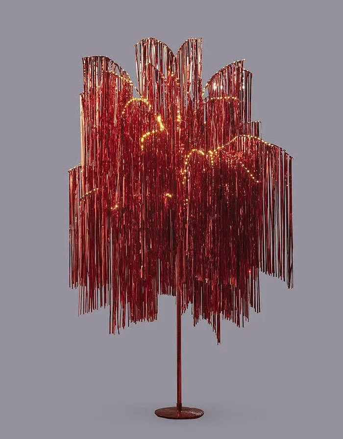 EDG Enzo De Gasperi Albero di Natale Led Frange 1.500 Microled H 250 Cm D 160 Cm Red