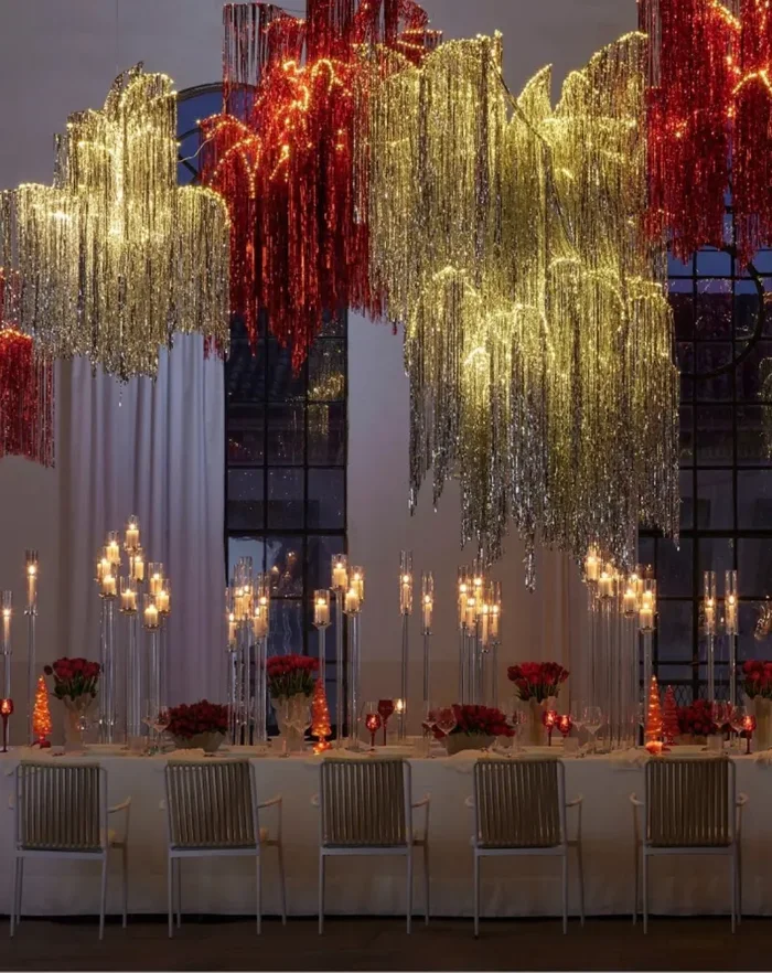 EDG Enzo De Gasperi Albero di Natale Led Frange 960 Microled H 180 Cm D 140 Cm Natural - immagine 2