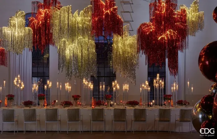 EDG Enzo De Gasperi Albero di Natale Led Frange 960 Microled H 180 Cm D 140 Cm Natural - immagine 3