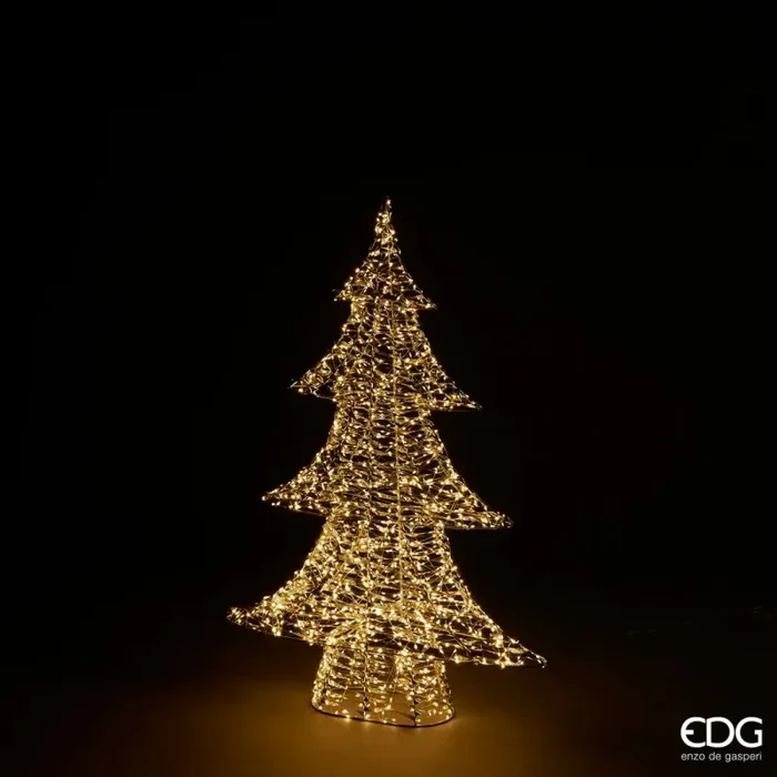 EDG Enzo De Gasperi Albero di Natale Led Stripes 1.440 MicroLed H 98 Cm L 65 Cm L 16 Cm Oro - immagine 3