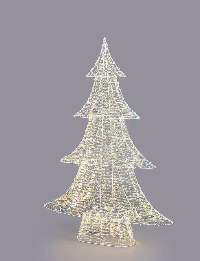 EDG Enzo De Gasperi Albero di Natale Led Stripes 1.800 MicroLed H 122 Cm L 82 Cm L 20 Cm Natural