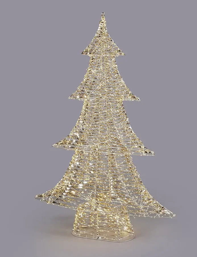 EDG Enzo De Gasperi Albero di Natale Led Stripes 2.400 MicroLed H 150 Cm L 106 Cm L 22 Cm Oro