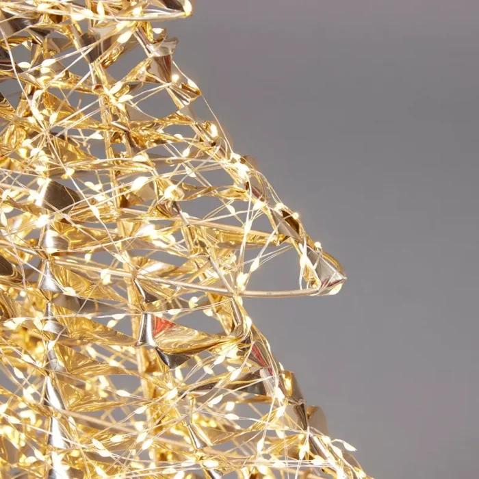 EDG Enzo De Gasperi Albero di Natale Led Stripes 2.400 MicroLed H 150 Cm L 106 Cm L 22 Cm Oro - immagine 2