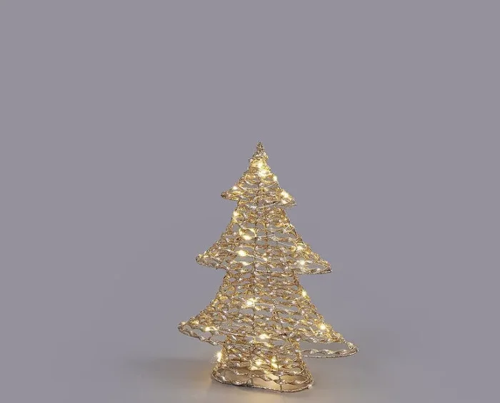 EDG Enzo De Gasperi Albero di Natale Led Stripes 30 Microled H 40 Cm L 34 Cm L 8,5 Cm Gold