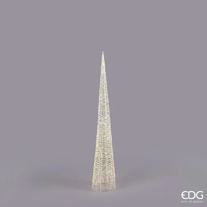 EDG Enzo De Gasperi Albero di Natale Led Stripes Cono 1800 MicroLed H 180 Cm D 34 Cm Natural