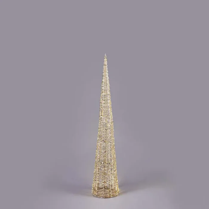 EDG Enzo De Gasperi Albero di Natale Led Stripes Cono 1800 MicroLed H 180 Cm D 34 Cm Oro